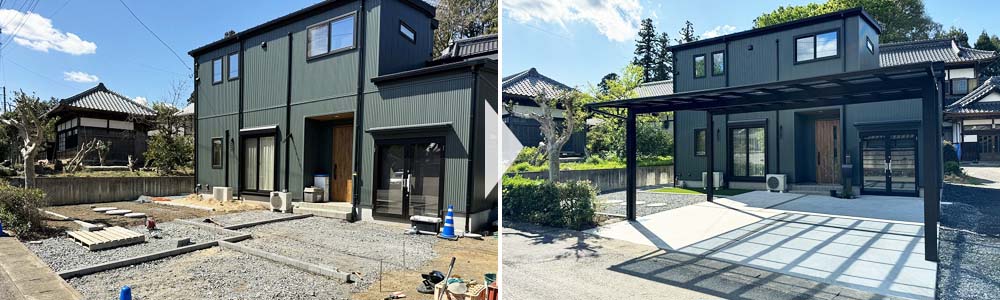 家内バイクガレージに庭から乗り入れしたい