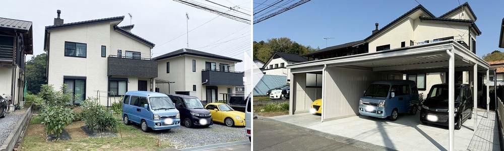 駐車場にガレージを建てたい・ガレージから玄関までアプローチを作りたい